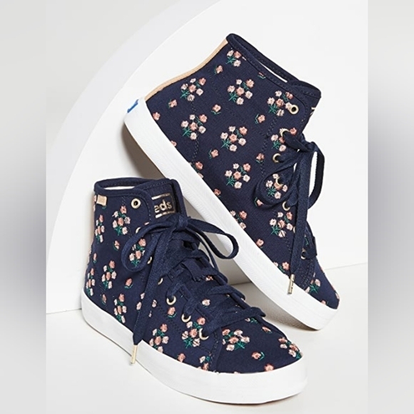 Keds x Rifle Paper Co. Kickstart Posy Floral Hightop Sneakers size 7 - Picture 1 of 11